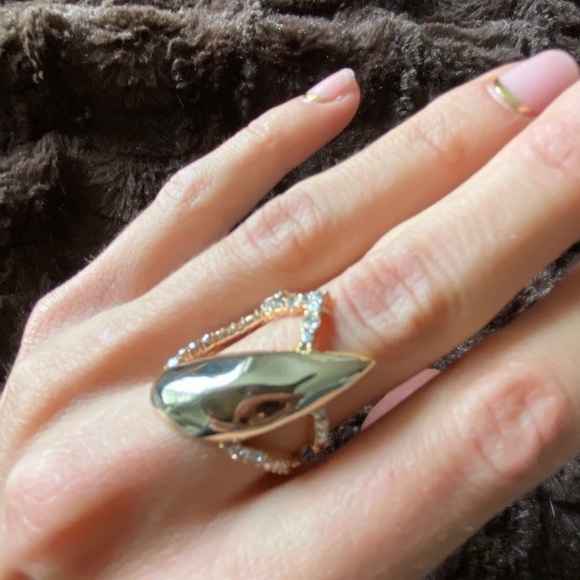 ALEXIS BITTAR• NEW Rose & Yellow Gold Crystal Abstract Thorny Crystal Tulip Ring - Picture 14 of 15